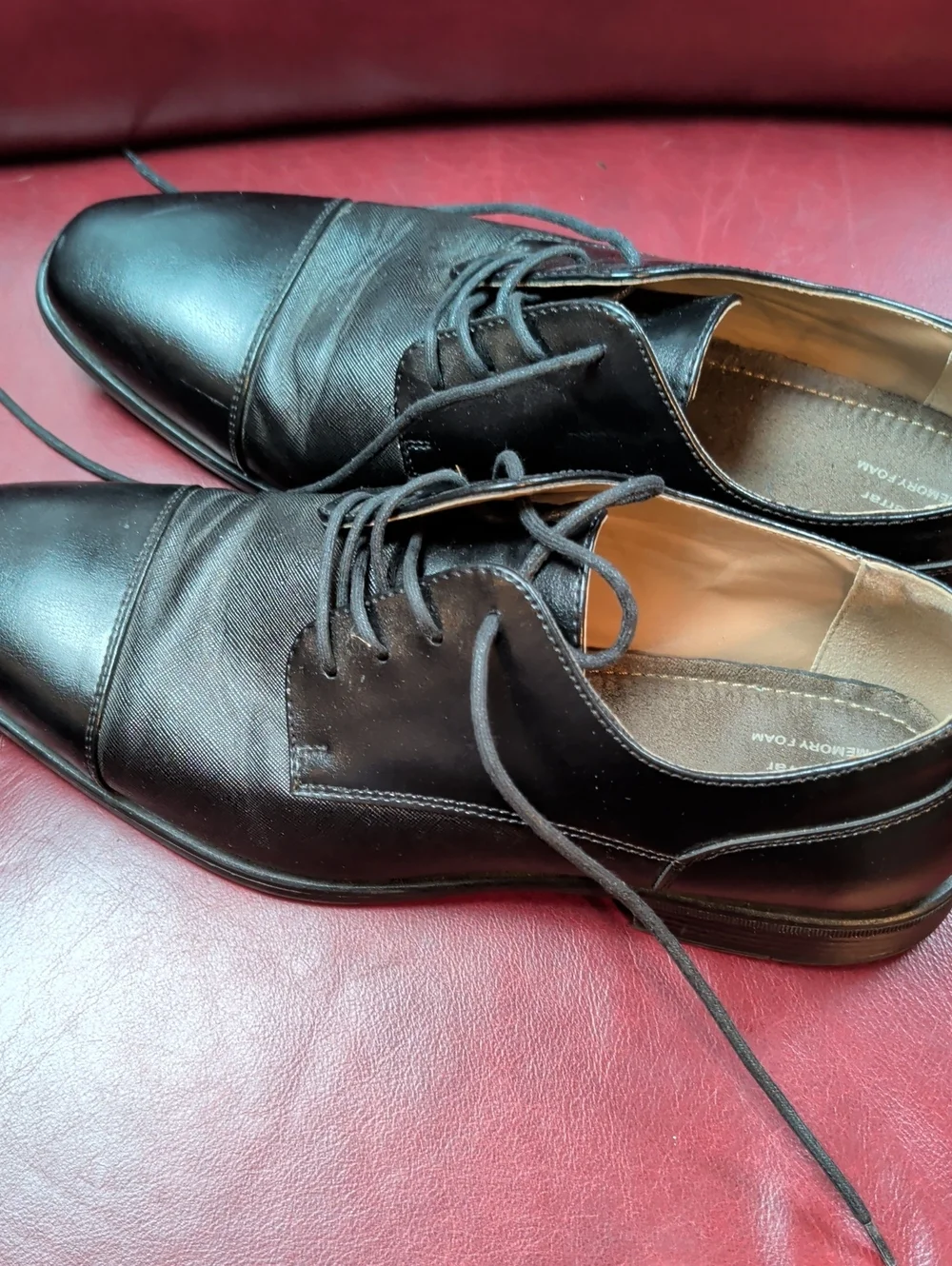 jf j.ferrar Black Cap-Toe Lace-Up Oxfords Men's Dress Shoes Size 11 W